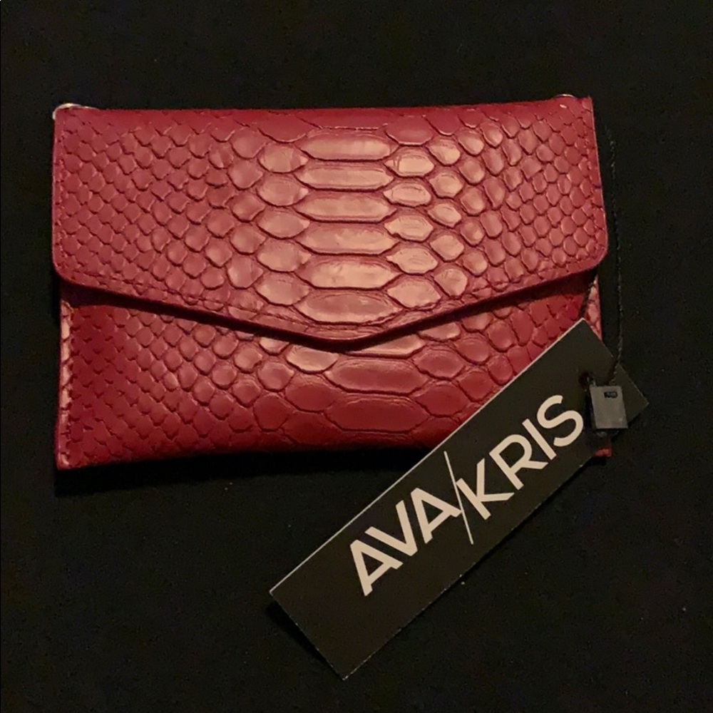 Ava Kris ruby red snake purse